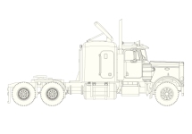 Brekina 10224 - H0 - Peterbilt 359 Sattelzugmaschine - Bausatz